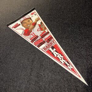 Barry Larkin Cincinnatti Reds Wincraft 1997 Large Fabric Pennant 30x12 Baseball